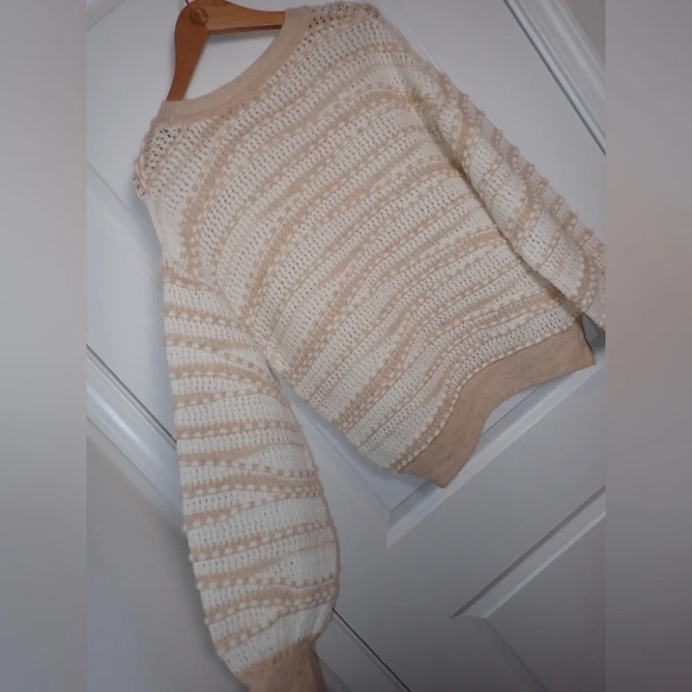 By Anthropologie Open-Stitch Checkered Sweater size S - Picture 8 of 14